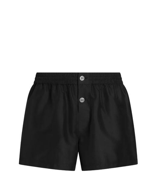 Dolce & Gabbana Black Canvas Swim Boxer Shorts for men