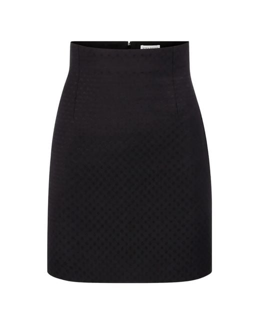 Nina Ricci Black Jacquard-Patterned High-Waisted Mini Skirt