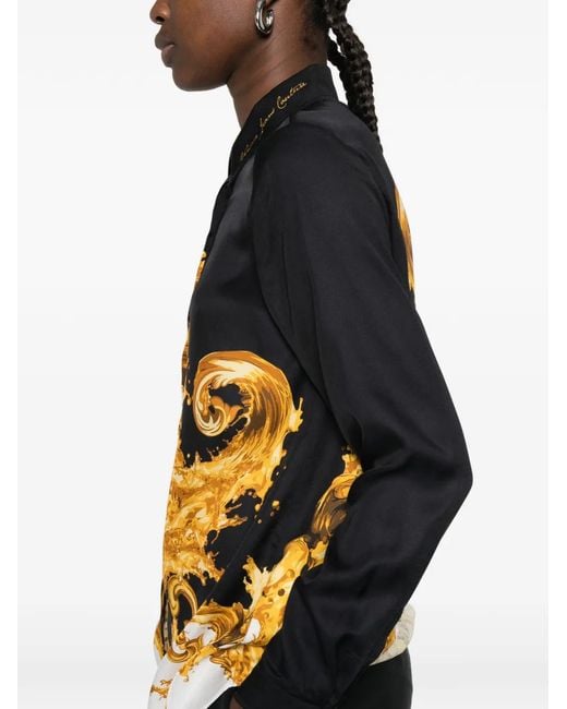 Versace Jeans Couture Yellow Chemise À Imprimé Baroque