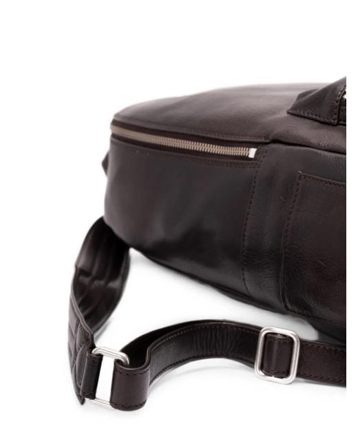 Orciani Black Lagoon Leather Backpack for men