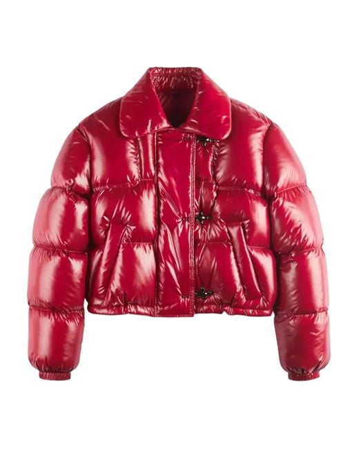 Fay Red Quilted Puffer Jacket