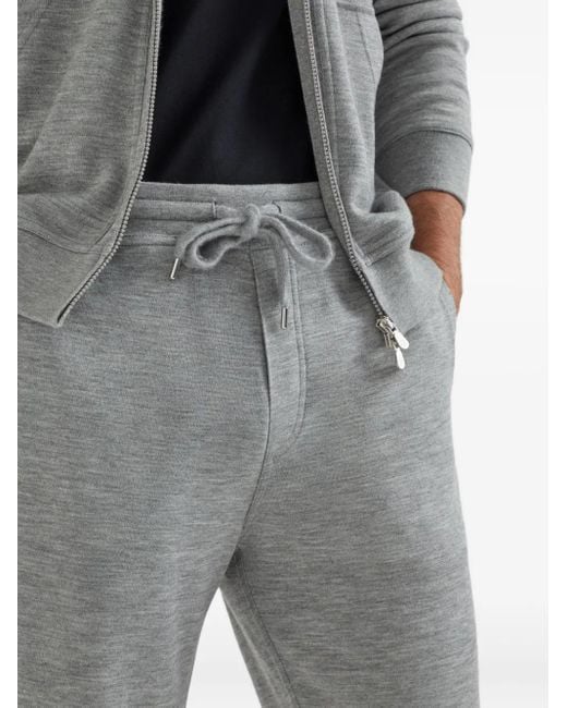 Brunello Cucinelli Gray Silk And Cashmere Trousers for men