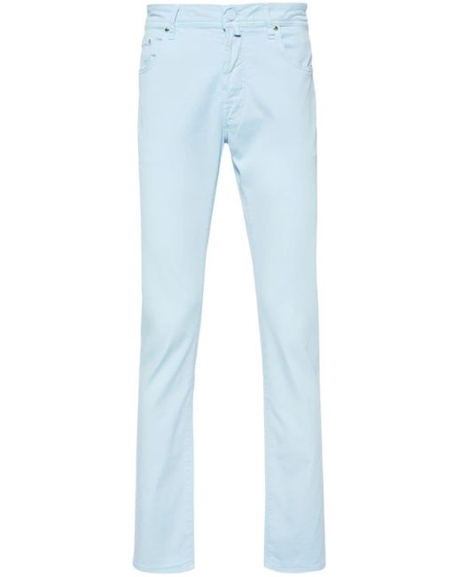 Jacob Cohen Blue Bard Mid-rise Slim-fit Trousers for men