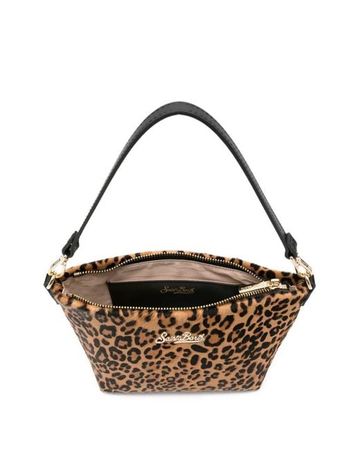Mc2 Saint Barth White Leopard-Print Shoulder Bag
