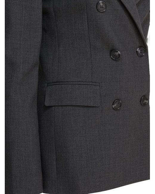 Semler Black Double-Breasted Pocketed Blazer