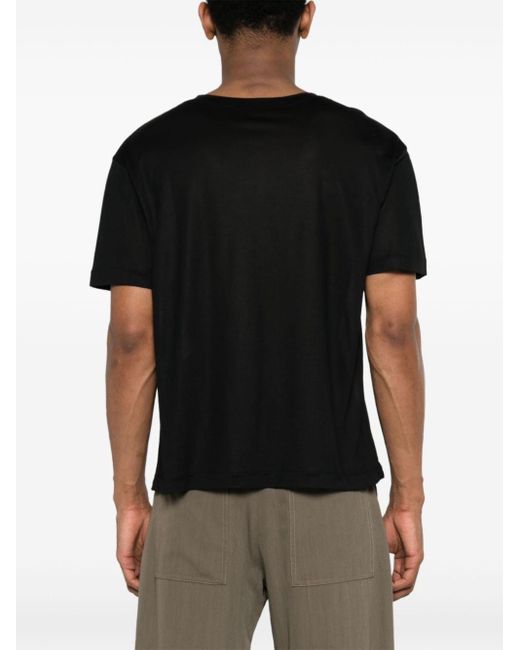Lemaire Black Sheer Silk T-shirt
