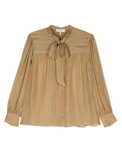 Chloé Natural Lurex Silk Blouse