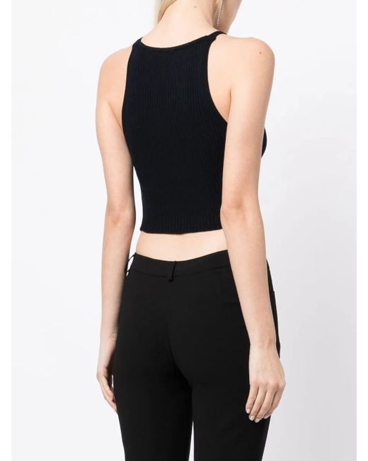 Courreges Blue Pointy Rib-Knit Tank Top
