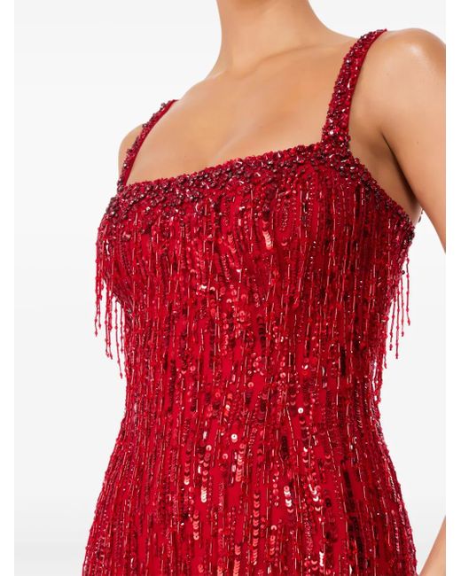 Robe Longue À Ornements De Sequins Jenny Packham en coloris Red