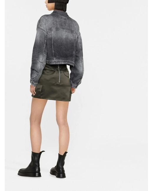 DSquared² Gray Cropped Denim Jacket