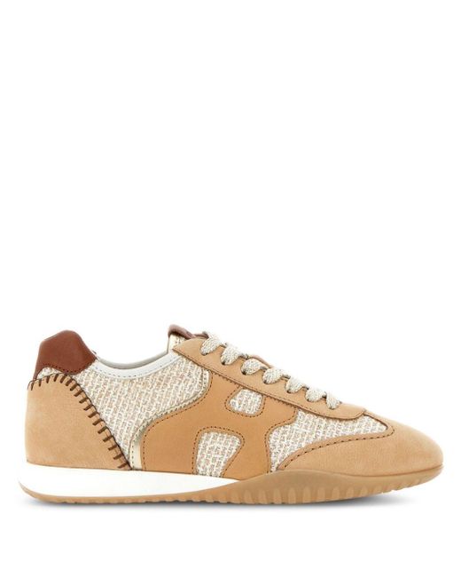 Hogan Natural Olympia-z Nubuck Leather Sneakers