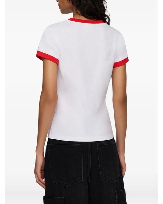 Ganni White Graphic-Print T-Shirt