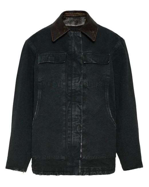 Prada Black Triangle-Logo Canvas Jacket