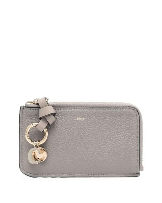 Chloé Gray Logo-Charm Wallet