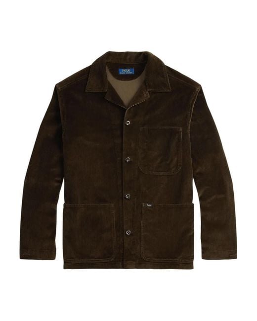 Polo Ralph Lauren Brown Corduroy Long-Sleeve Shirt Jacket for men