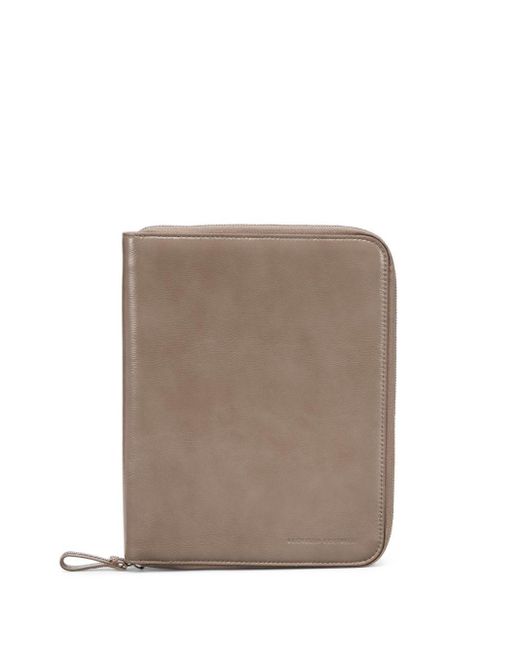 Brunello Cucinelli Brown Zip-up Leather Case
