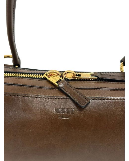 Moschino Brown Adjustable Detachable Strap Shoulder Bag