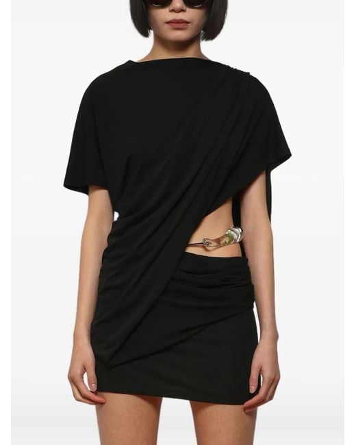 Christopher Esber Draped Resin-Embellished Mini Dress in Black | Lyst