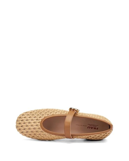 Frau White Woven Ballet Flats
