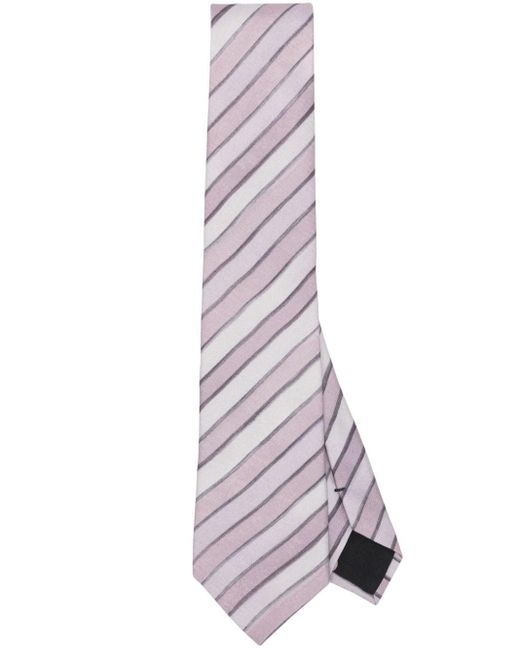 Paul Smith Purple Striped Silk Tie for men
