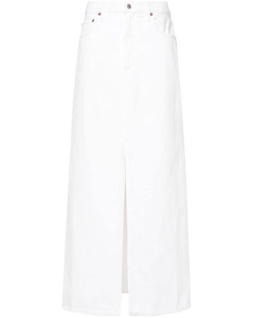 Agolde White Leif Denim Skirt