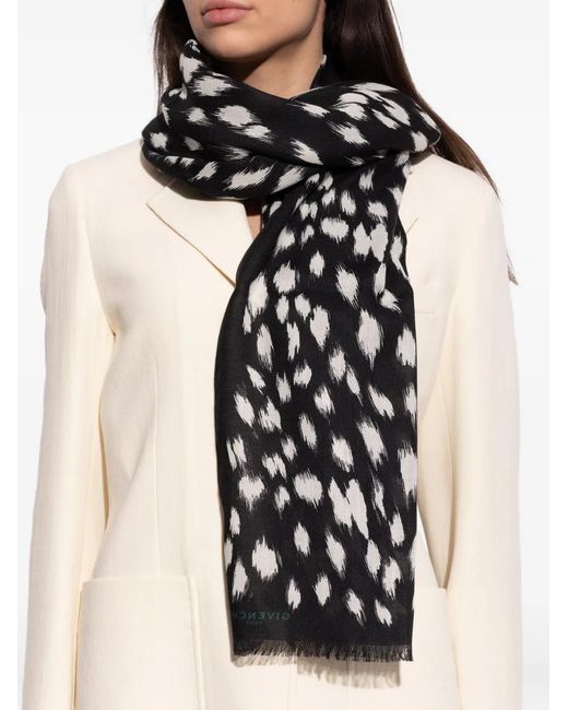 Givenchy Black Abstract-Pattern Scarf