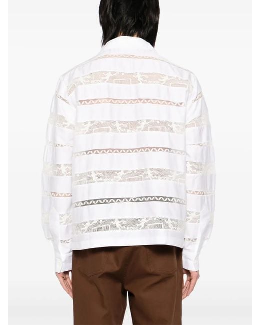 メンズ Bode Tennis レース シャツ White