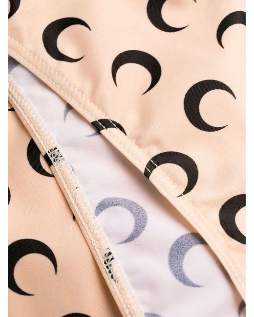 MARINE SERRE Natural Neutral Crescent Moon Print Bikini - Women's - Elastane/recycled Polyamide