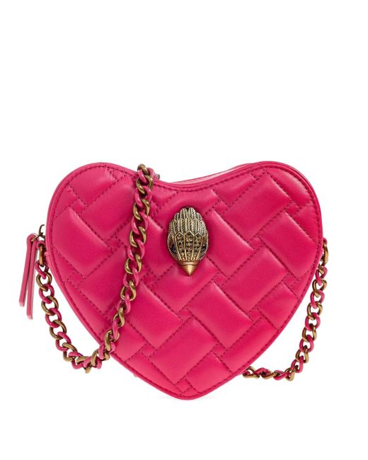 Kurt Geiger Pink Kensington Heart Quilted Cross Body Bag