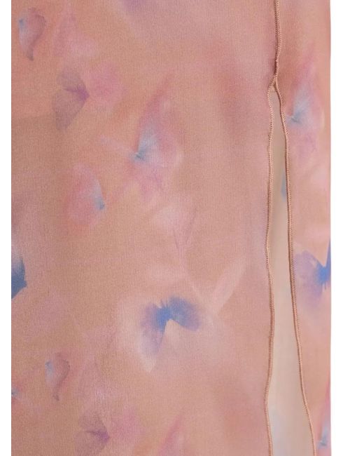 HUGO Pink Abstract-Print Side-Split Maxi Dress
