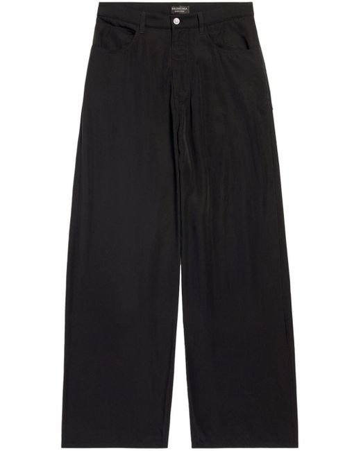Pantalones anchos con bolsillos Balenciaga de hombre de color Black