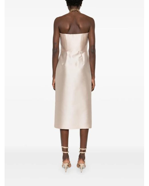 Abito Midi Senza Spalline di Alberta Ferretti in Natural