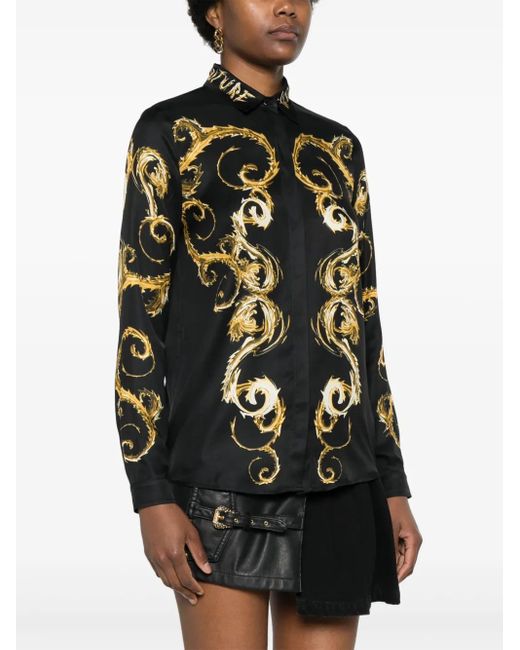 Versace Jeans Couture Black Baroque Print Shirt