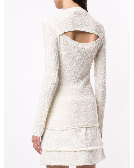 white bobble jumper