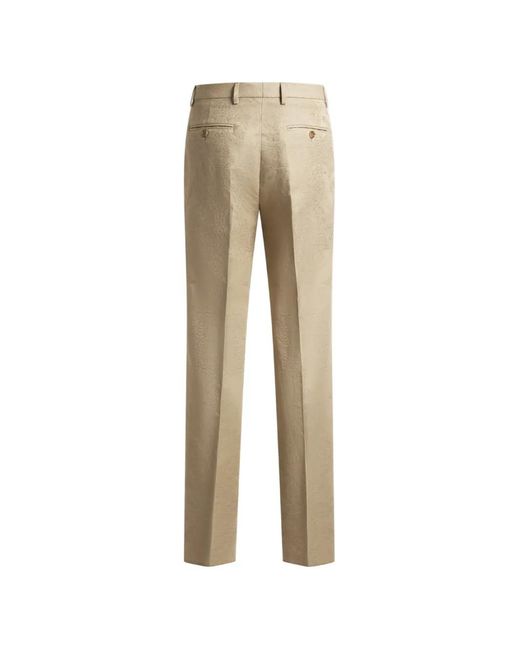 Etro Natural Jacquard Floral Trousers for men