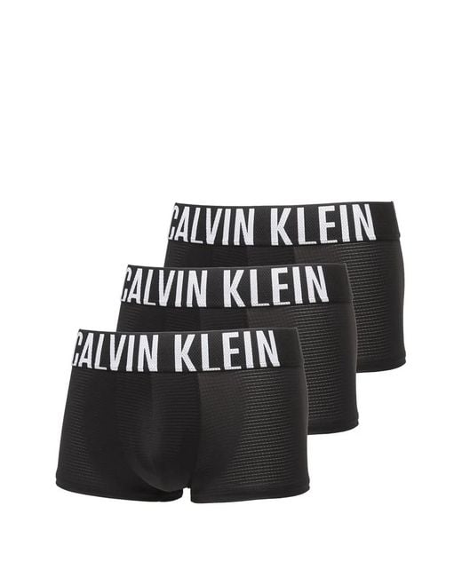 Calvin Klein Black Logo-Waistband Pack Trunks (Set Of Three) for men