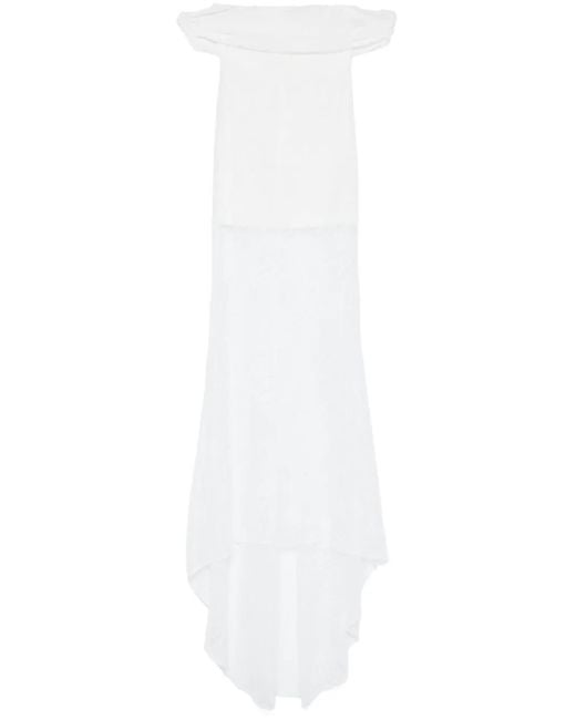GIUSEPPE DI MORABITO オフショルダー レースドレス White