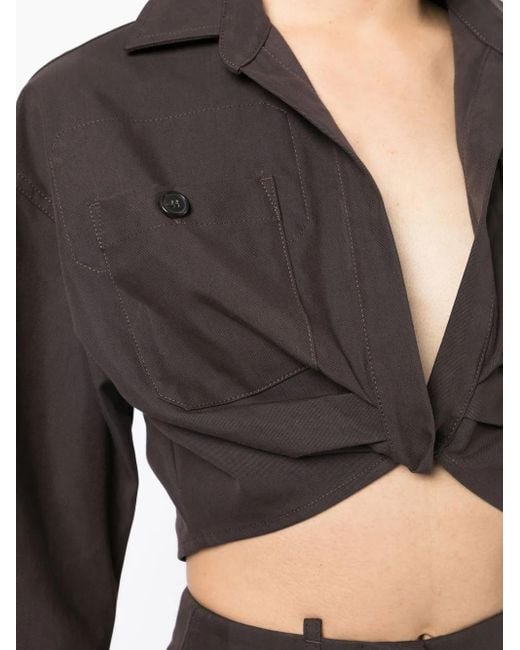 Off-White c/o Virgil Abloh Black Twisted Cropped Shirt