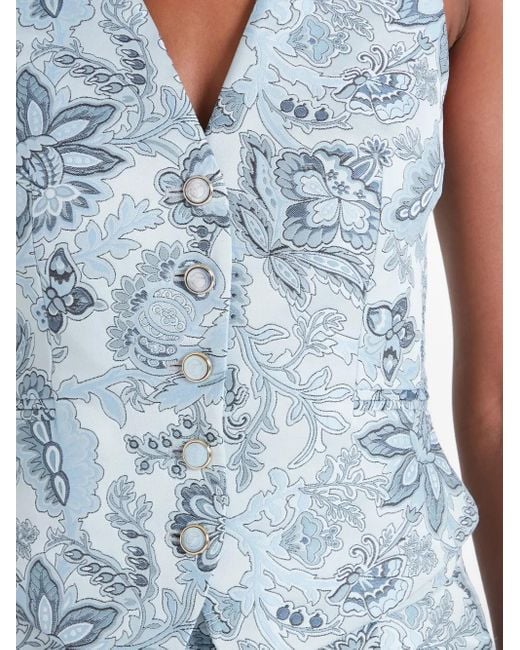Temperley London フローラル ベスト Blue