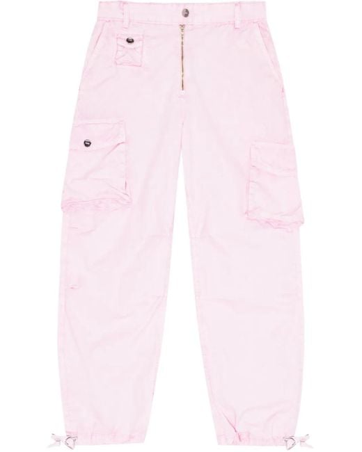 Ganni Pink Straight Cargo Pants