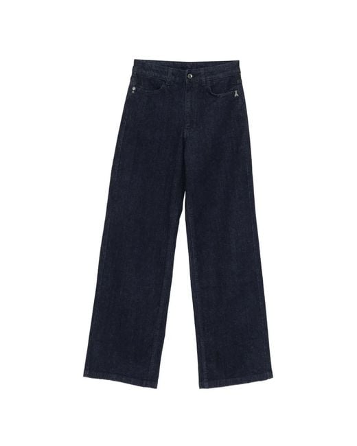 Patrizia Pepe Blue Five-Pocket Wide-Leg Jeans