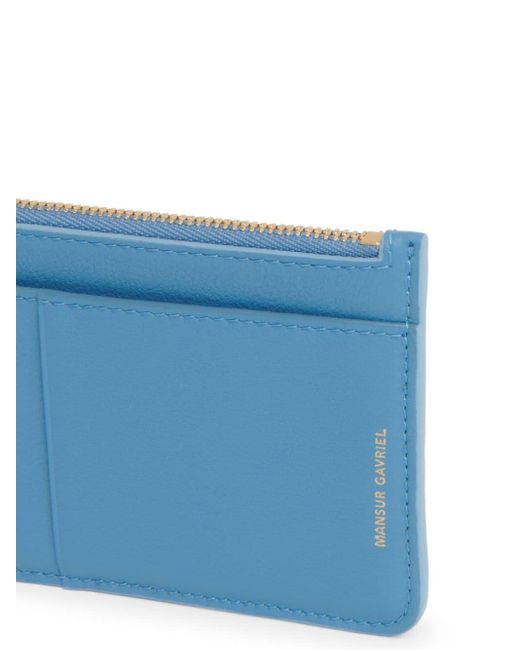 Mansur Gavriel Blue Zipped Leather Card Holder