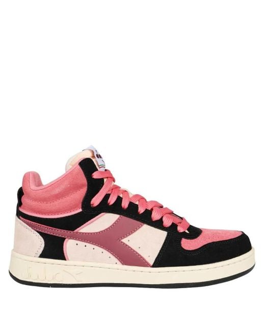 Diadora Pink Suede High-Top Sneakers
