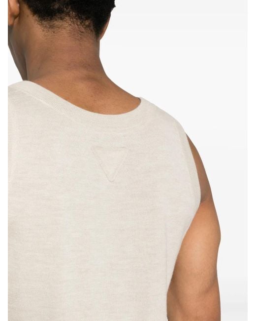 Prada White Knitted Cashmere Top for men