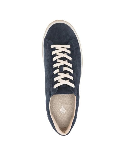 Eleventy Blue Lace-Up Leather Sneakers for men