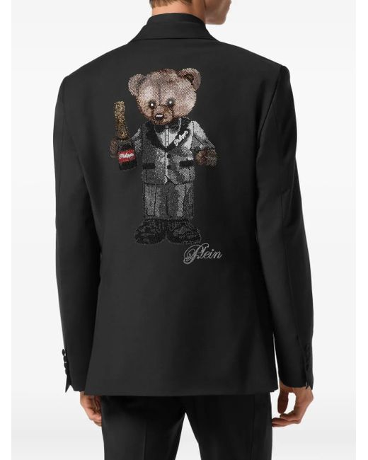 Philipp Plein Black Single-Breasted Blazer for men