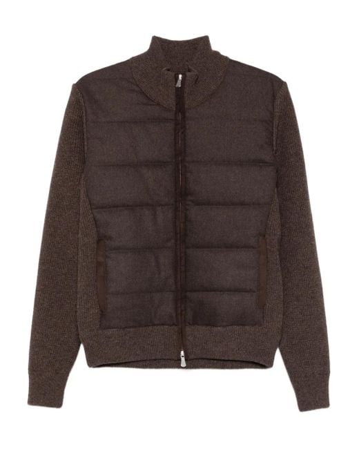 メンズ Gran Sasso キルティング ニットジャケット Brown