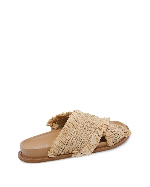 MICHAEL Michael Kors Natural Peyton Raffia Round-Toe Sandals