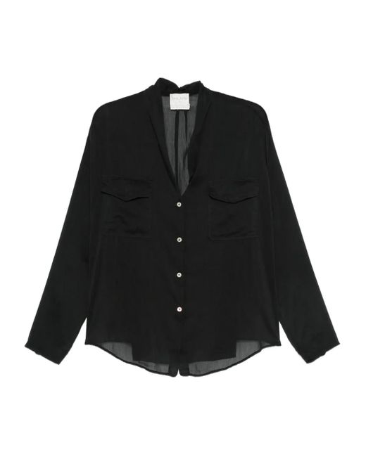 Forte Forte Blouse Met Zak En Knoopsluiting in het Black