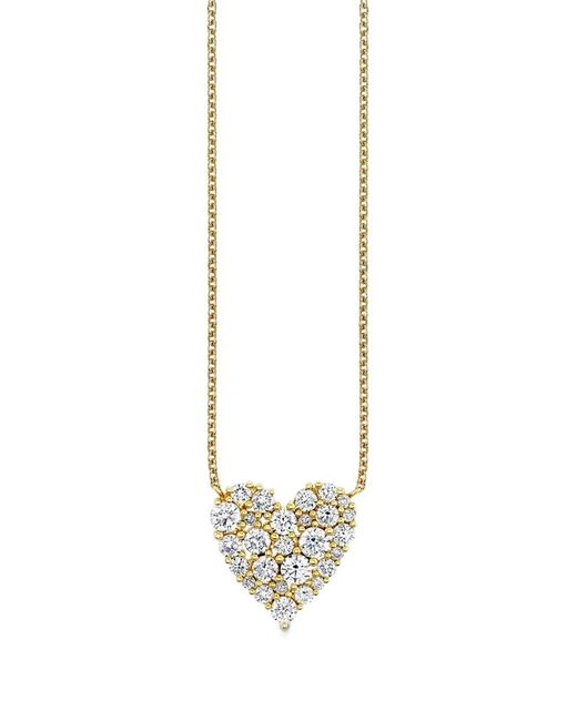 Sydney Evan White 14Kt Cocktail Heart Diamond Pendant Necklace